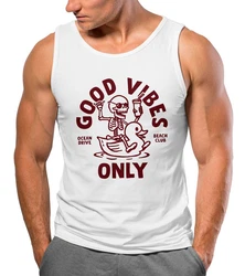 Neverless Tanktop Herren Good Vibes Only Quietsche-Ente Weiß/Rot