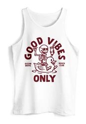 Neverless Tanktop Herren Good Vibes Only Quietsche-Ente Weiß/Rot