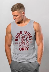 Neverless Tanktop Herren Good Vibes Only Quietsche-Ente Grau/Hellgrau/Silber/Dunkelgrau