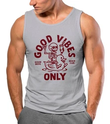 Neverless Tanktop Herren Good Vibes Only Quietsche-Ente Grau/Hellgrau/Silber/Dunkelgrau