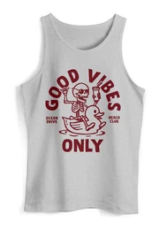 Tanktop Herren Tank-Top Good Vibes Only Quietsche-Ente Motivprint Sommer mit Print
