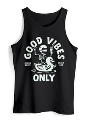 Neverless Tanktop Herren Good Vibes Only Quietsche-Ente Weiß/Schwarz/Rot