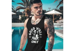Neverless Tanktop Herren Good Vibes Only Quietsche-Ente Weiß/Schwarz/Rot