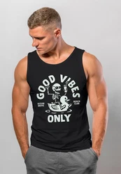 Neverless Tanktop Herren Good Vibes Only Quietsche-Ente Weiß/Schwarz/Rot