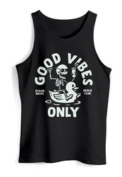 Neverless Tanktop Herren Good Vibes Only Quietsche-Ente Weiß/Schwarz/Rot
