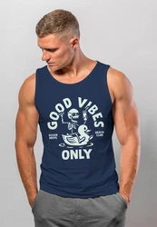 Neverless Tanktop Herren Good Vibes Only Quietsche-Ente Dunkelblau/Blau
