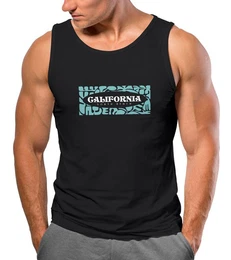 Tanktop Herren Tank-Top California Brustprint Schrift Aufdruck Sommer mit Print