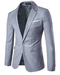 Allthemen Anzugsakko Slim Fit Businesssakko mit 1 Knopf Grau/Blau/Hellblau