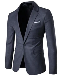 Allthemen Anzugsakko Slim Fit Businesssakko mit 1 Knopf Dunkelblau/Grau/Blau/Dunkelgrau