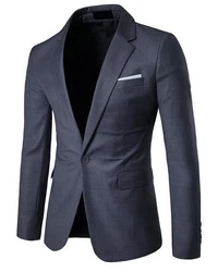 Allthemen Anzugsakko Slim Fit Businesssakko mit 1 Knopf Dunkelblau/Grau/Blau/Dunkelgrau