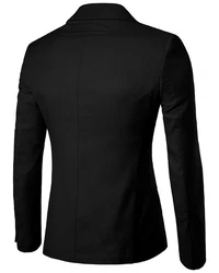 Allthemen Anzugsakko Slim Fit Businesssakko mit 1 Knopf Schwarz