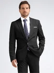 Allthemen Anzugsakko Slim Fit Businesssakko mit 1 Knopf Schwarz