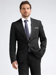 Allthemen Anzugsakko Slim Fit Businesssakko mit 1 Knopf Schwarz