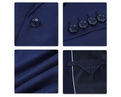 Allthemen Anzugsakko Slim Fit Businesssakko mit 1 Knopf Dunkelblau/Blau