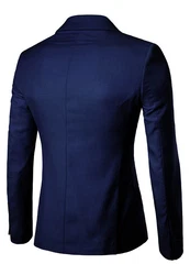Allthemen Anzugsakko Slim Fit Businesssakko mit 1 Knopf Dunkelblau/Blau