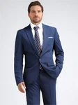 Allthemen Anzugsakko Slim Fit Businesssakko mit 1 Knopf Dunkelblau/Blau