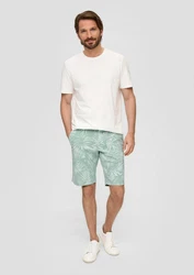 s.Oliver Bermuda mit All-over-Print Weiß/Grün/Hellgrün/Creme