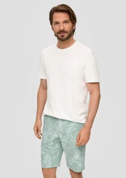 s.Oliver Bermuda mit All-over-Print Weiß/Grün/Hellgrün/Creme