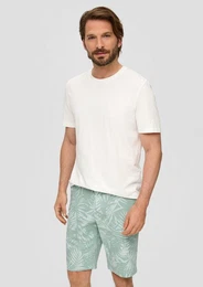 Bermudas Bermuda mit All-over-Print aus Baumwoll-Stretch