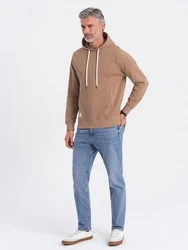 OMBRE Kapuzenpullover Känguru-Sweatshirt Herren Braun/Khaki/Beige
