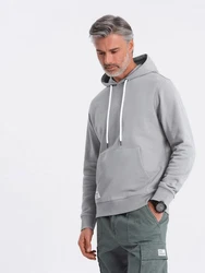 OMBRE Kapuzenpullover Känguru-Sweatshirt Herren Hellgrau/Grau