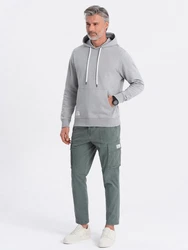 OMBRE Kapuzenpullover Känguru-Sweatshirt Herren Hellgrau/Grau