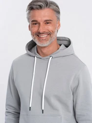 OMBRE Kapuzenpullover Känguru-Sweatshirt Herren Hellgrau/Grau