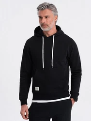 OMBRE Kapuzenpullover Känguru-Sweatshirt Herren Schwarz