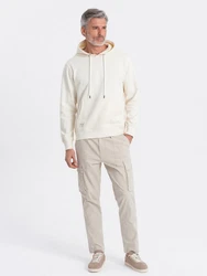 OMBRE Kapuzenpullover Känguru-Sweatshirt Herren Creme/Beige/Khaki/Weiß/Gelb