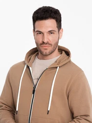 OMBRE Kapuzenpullover BASIC Herren Sweatshirt Braun/Beige/Khaki