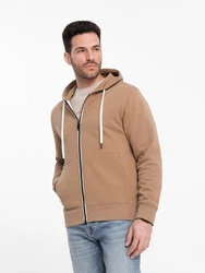 OMBRE Kapuzenpullover BASIC Herren Sweatshirt Braun/Beige/Khaki