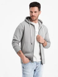 OMBRE Kapuzenpullover BASIC Herren Sweatshirt Grau/Hellgrau