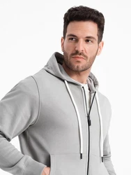 OMBRE Kapuzenpullover BASIC Herren Sweatshirt Grau/Hellgrau