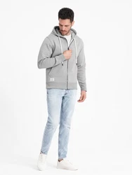 OMBRE Kapuzenpullover BASIC Herren Sweatshirt Grau/Hellgrau