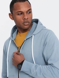 OMBRE Kapuzenpullover BASIC Herren Sweatshirt Blau/Hellblau