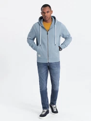 OMBRE Kapuzenpullover BASIC Herren Sweatshirt Blau/Hellblau