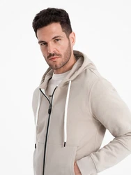 OMBRE Kapuzenpullover BASIC Herren Sweatshirt Khaki/Beige/Braun/Grau