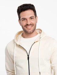 OMBRE Kapuzenpullover BASIC Herren Sweatshirt Khaki/Beige/Weiß/Creme/Braun