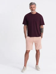 OMBRE Sweatshorts Herrenshorts Beige/Rosa