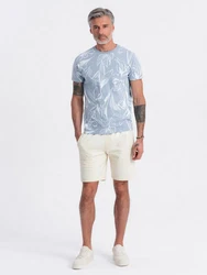 OMBRE Sweatshorts Herrenshorts Khaki/Beige/Weiß/Creme