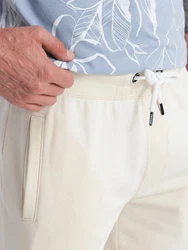 OMBRE Sweatshorts Herrenshorts Khaki/Beige/Weiß/Creme