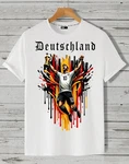 RMK T-Shirt Fan Trikot Rundhals Fußball Deutschland Germany EM 2024 Creme/Weiß