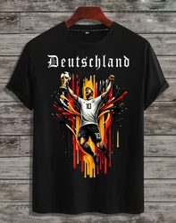 RMK T-Shirt Fan Trikot Rundhals Fußball Deutschland Germany EM 2024 Schwarz/Creme
