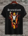 RMK T-Shirt Fan Trikot Rundhals Fußball Deutschland Germany EM 2024 Schwarz/Creme