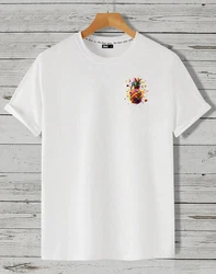 RMK T-Shirt Herren Basic Rundhals Weiß/Rosa/Orange/Creme/Gelb