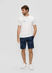s.Oliver Bermuda mit All-over-Print Weiß/Creme