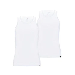 PUMA BODYWEAR Unterhemd mit Rundhals-Ausschnitt Weiß/Dunkelblau