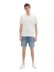 TOM TAILOR Jeansbermudas JOSH Weiß/Creme/Beige/Hellblau