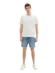 TOM TAILOR Jeansbermudas JOSH Weiß/Creme/Beige/Hellblau