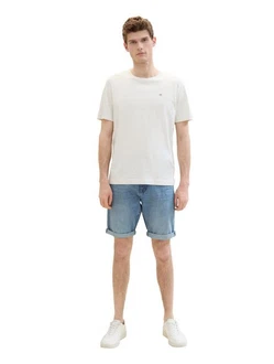TOM TAILOR Jeansbermudas JOSH Weiß/Creme/Beige/Hellblau